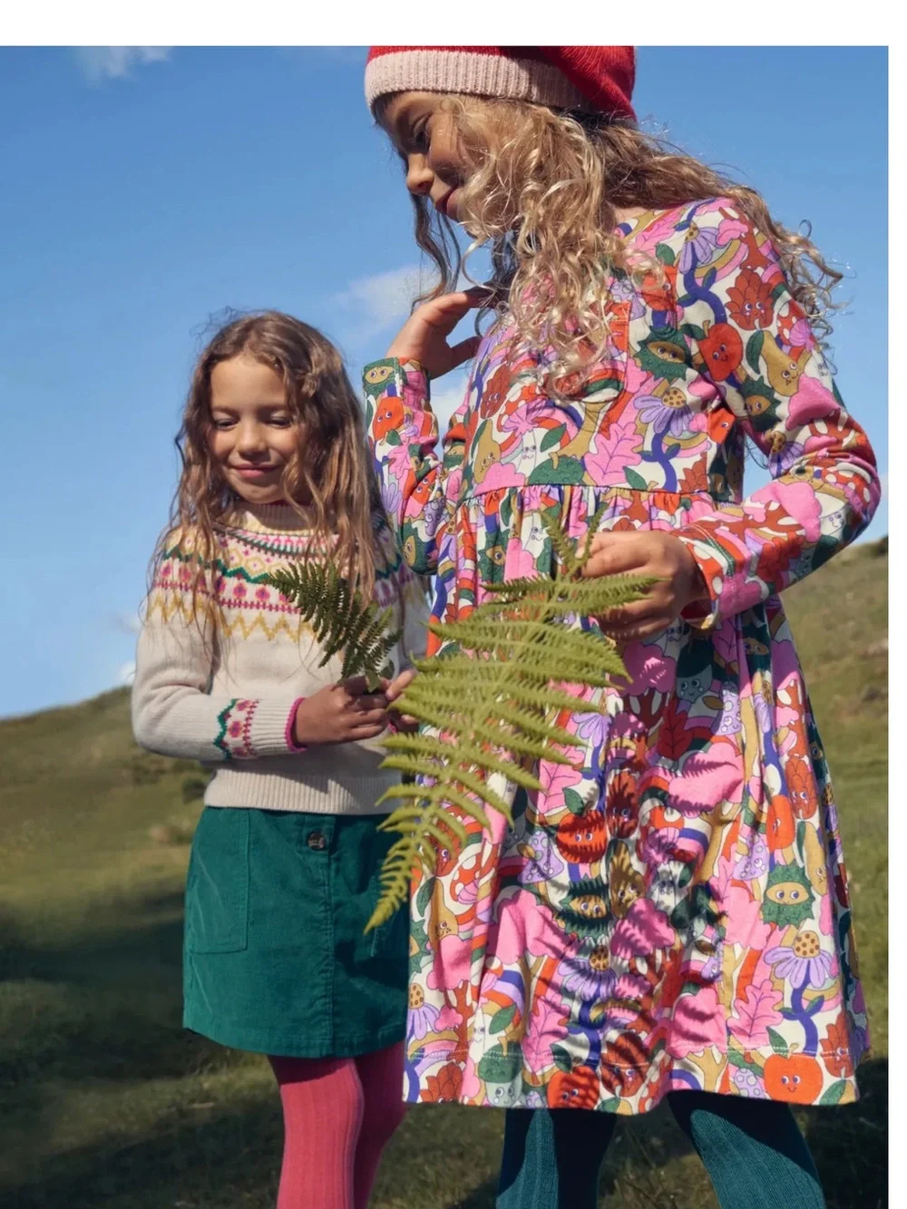 NWT 9-10Y Mini Boden Pink Floral & Fruit Print long sleeve fun dress
